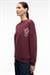 AUDRA Kadın Oversize Yuvarlak Yaka Nakış Detaylı Bordo Sweatshirt