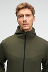 AVENER Erkek Kapüşonlu Baskılı Fermuarlı Haki Sweatshirt