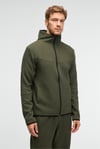 AVENER Erkek Kapüşonlu Baskılı Fermuarlı Haki Sweatshirt