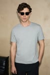 AXION Erkek %100 Organik Pamuklu Yuvarlak Yakalı Regular Fit Grimelanj T-Shirt