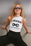 AZURA Kadın Baskılı Pamuklu Kısa Kollu Crop Beyaz T-Shirt