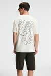 BAGGY Erkek %100 Pamuk Oversize Fit Baskılı Kısa Kollu Yuvarlak Yakalı Vanilya T-Shirt