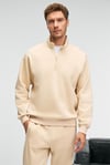 BAXTER Erkek Dik Yakalı Fermuarlı Relaxed Vanilya Sweatshirt