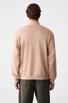 BAXTER Erkek Dik Yakalı Fermuarlı Relaxed Vizon Sweatshirt
