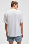 BENFICA Erkek %100 Organik Pamuk Baskı Detaylı Oversize Kısa Kol Bisiklet Yaka Beyaz T-Shirt