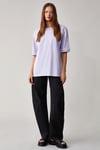 Betsy Kadın %100 Pamuk Bisiklet Yaka Kısa Kollu Fit Relaxed Lila T-Shirt