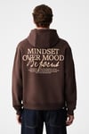 BLAISE Erkek Önü Ve Sırtı Baskılı Kapüşonlu Kordonlu Kanguru Cepli Regular Fit Kahverengi Sweatshirt