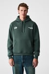 BLAISE Erkek Önü Ve Sırtı Baskılı Kapüşonlu Kordonlu Kanguru Cepli Regular Fit Yeşil Sweatshirt