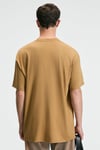 BOLD Erkek %100 Pamuk Oversize Fit Baskılı Kısa Kollu Yuvarlak Yakalı Koyu Bej T-Shirt