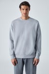 BONELL Erkek %100 Pamuk Relaxed Bisiklet Yaka Uzun Kollu Grimelanj Sweatshirt