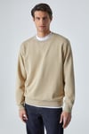 BONELL Erkek %100 Pamuk Relaxed Bisiklet Yaka Uzun Kollu Vizon Sweatshirt
