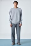 BONELL Erkek %100 Pamuk Relaxed Bisiklet Yaka Uzun Kollu Grimelanj Sweatshirt