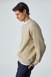 BONELL Erkek %100 Pamuk Relaxed Bisiklet Yaka Uzun Kollu Vizon Sweatshirt