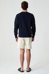 BONELL Erkek %100 Pamuk Relaxed Bisiklet Yaka Uzun Kollu Lacivert Sweatshirt