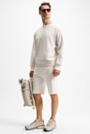 BONELL Erkek %100 Pamuk Relaxed Bisiklet Yaka Uzun Kollu Ekru Sweatshirt