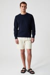 BONELL Erkek %100 Pamuk Relaxed Bisiklet Yaka Uzun Kollu Lacivert Sweatshirt