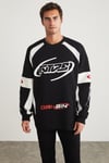 BREEZ  Oversize Siyah Tekli Sweatshirt
