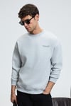BRYAN Erkek Yumuşacık Kumaşlı 3 İplik Oversize Bol Kesim Yuvarlak Yakalı Baskılı Grimelanj Sweatshirt