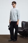 BRYAN Erkek Yumuşacık Kumaşlı 3 İplik Oversize Bol Kesim Yuvarlak Yakalı Baskılı Grimelanj Sweatshirt