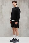 BRYAN Erkek Yumuşacık Kumaşlı 3 İplik Oversize Bol Kesim Yuvarlak Yakalı Baskılı Siyah Sweatshirt