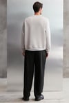 BRYAN Erkek Yumuşacık Kumaşlı 3 İplik Oversize Bol Kesim Yuvarlak Yakalı Baskılı Gri Sweatshirt