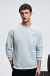 BRYAN Erkek Yumuşacık Kumaşlı 3 İplik Oversize Bol Kesim Yuvarlak Yakalı Baskılı Grimelanj Sweatshirt