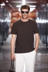 CALPEN %100 Organik Pamuklu Yakası Düğmeli Regular Fit Acı Kahve T-Shirt