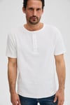 CALPEN %100 Organik Pamuklu Yakası Düğmeli Regular Fit Ekru T-Shirt