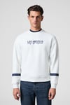 CAMDEN Erkek Önü Kolları Ve Sırtı Baskılı Oversize Fit Bisiklet Yaka Beyaz Sweatshirt