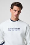 CAMDEN Erkek Önü Kolları Ve Sırtı Baskılı Oversize Fit Bisiklet Yaka Beyaz Sweatshirt