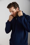 CANCELLED Erkek Pamuk Kapüşonlu Fermuarlı Yaka Lacivert Sweatshirt