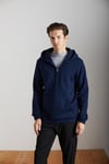CANCELLED Erkek Pamuk Kapüşonlu Fermuarlı Yaka Lacivert Sweatshirt
