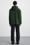 Cartmel Erkek Organik Kumaşlı İçi Polarlı Yumuşacık  Kanguru Cepli Kapüşonlu Koyu Yeşil Sweatshirt