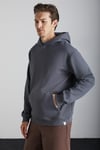 CARTMEL Erkek Örme 3 İplik Relaxed Fit Rahat Kalıp Kanguru Cepli Kapüşonlu Antrasit Sweatshirt