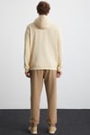 CARTMEL Erkek Örme 3 İplik Relaxed Fit Rahat Kalıp Kanguru Cepli Kapüşonlu Bej Sweatshirt