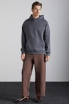 CARTMEL Erkek Örme 3 İplik Relaxed Fit Rahat Kalıp Kanguru Cepli Kapüşonlu Antrasit Sweatshirt