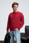 CASPIAN Erkek %100 Pamuk Bisiklet Yaka Karyoka Dikişli Baskılı Kırmızı Sweatshirt