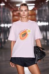 CASSIANE Kadın Bisiklet Yaka Kısa Kollu Ön Ve Arka Baskılı Regular Pembe T-Shirt