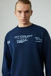 CASSY Erkek Organik Pamuklu Yumuşacık Baskı Detaylı Lacivert Sweatshirt