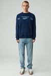 CASSY Erkek Organik Pamuklu Yumuşacık Baskı Detaylı Lacivert Sweatshirt