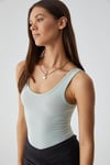 CHILES Kadın Slim Halter Yaka Kolsuz Çıtçıtlı Mint Yeşil Atlet