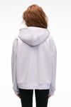 CLARIE Kadın Organik Pamuklu Oversize Kanguru Cepli Kapüşonlu Lila Sweatshirt