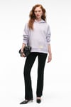 CLARIE Kadın Organik Pamuklu Oversize Kanguru Cepli Kapüşonlu Lila Sweatshirt