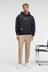 CLAY Erkek %100 Pamuk Kapüşonlu Çıtçıtlı Baskılı Cebi Süs Etiketli Antrasit Sweatshirt
