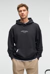 CLAY Erkek %100 Pamuk Kapüşonlu Çıtçıtlı Baskılı Cebi Süs Etiketli Antrasit Sweatshirt