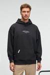 CLAY Erkek %100 Pamuk Kapüşonlu Çıtçıtlı Baskılı Cebi Süs Etiketli Antrasit Sweatshirt