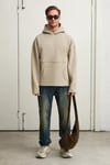COLEGA Erkek Yumuşak İçi Polarlı Organik Pamuklu Kanguru Cepli Taş Rengi Sweatshirt
