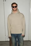 COLEGA Erkek Yumuşak İçi Polarlı Organik Pamuklu Kanguru Cepli Taş Rengi Sweatshirt