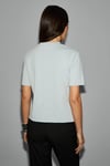 COLENA Kadın Organik Pamuklu Bisiklet Yaka Oversize Fit Kısa Kollu Gri T-Shirt