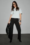COLENA Kadın Organik Pamuklu Bisiklet Yaka Oversize Fit Kısa Kollu Gri T-Shirt